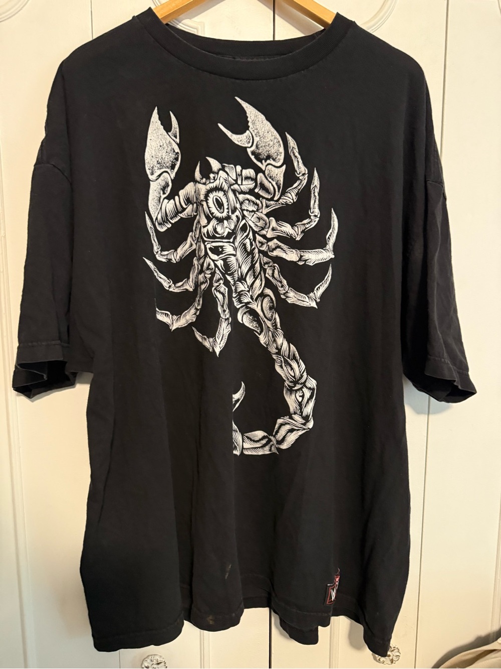 WWE Black Short Sleeve Tee with White Scorpion Graphic